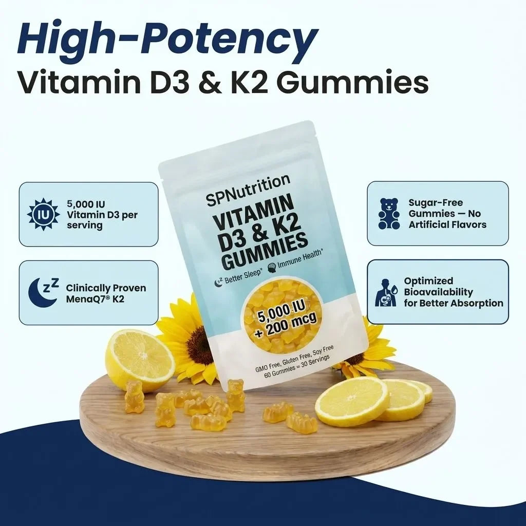 Gominolas de vitamina D3 + K2 de SPNutrition (suministro para 30 días)