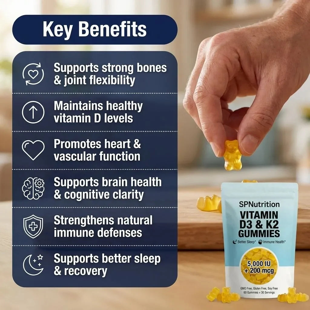 Gominolas de vitamina D3 + K2 de SPNutrition (suministro para 30 días)